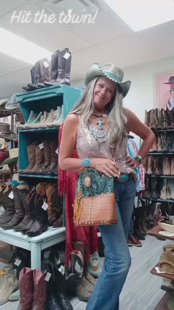 Top Shelf Cowboy Boot Purse with Fringe TS287
